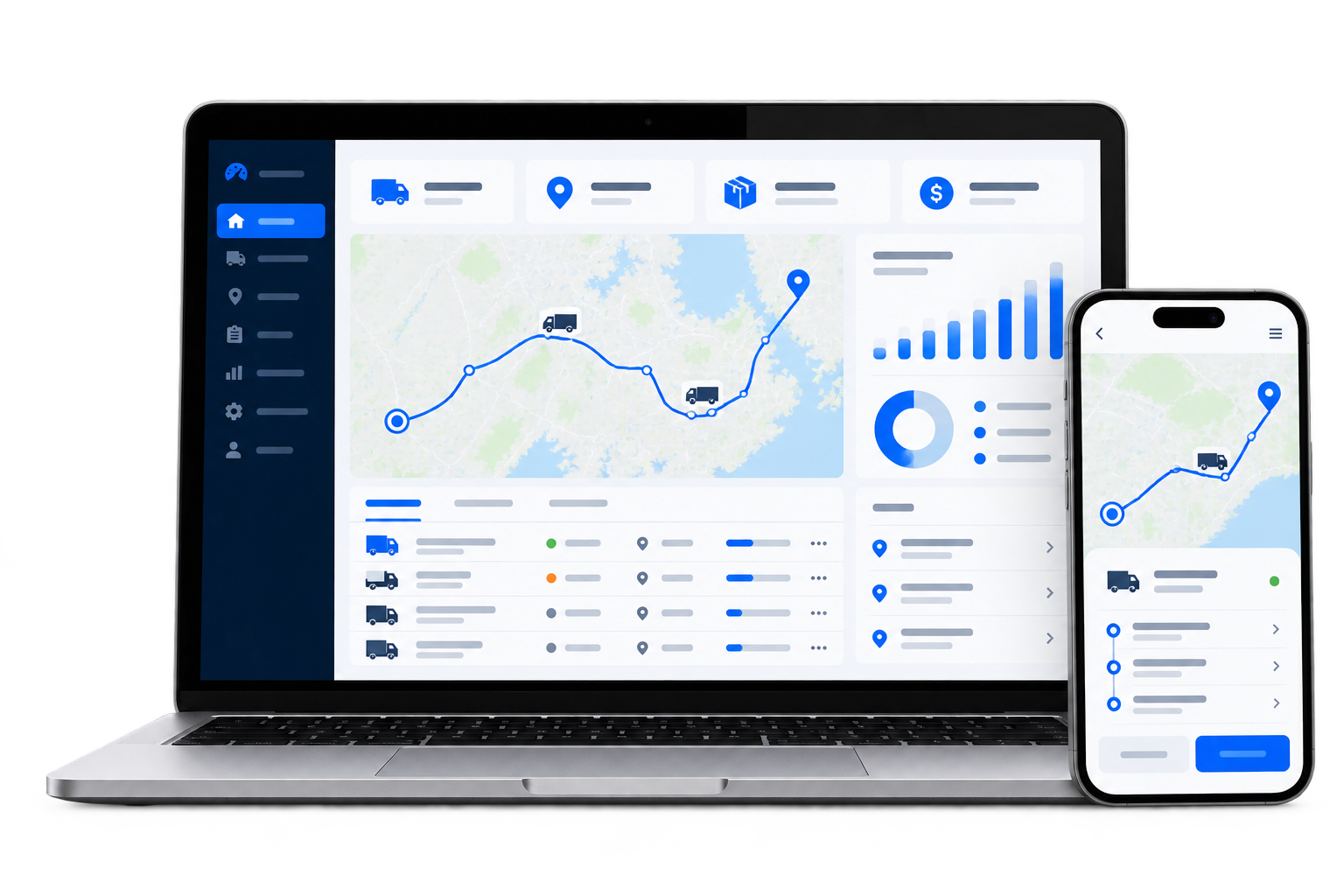 Премиальный ноутбук и смартфон с интерфейсом транспортной платформы LogiPulse